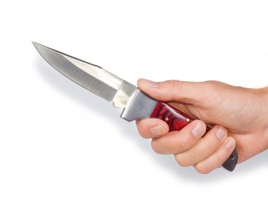 Man's hand with a knife clipart