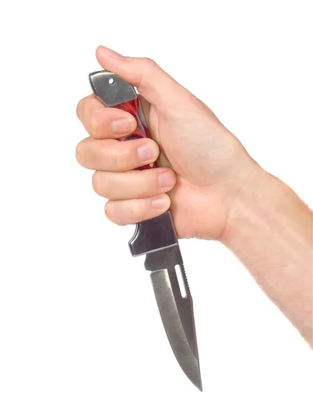 Man's hand with a knife — Stock Photo, Image