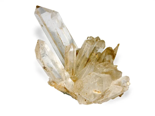 Kristallen van een kaltsit en quartz — Stockfoto