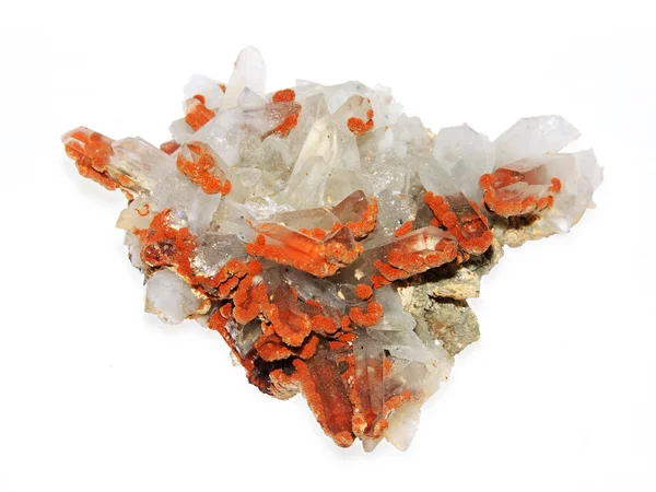 Crystals of a kaltsit and quartz — Stock Photo, Image