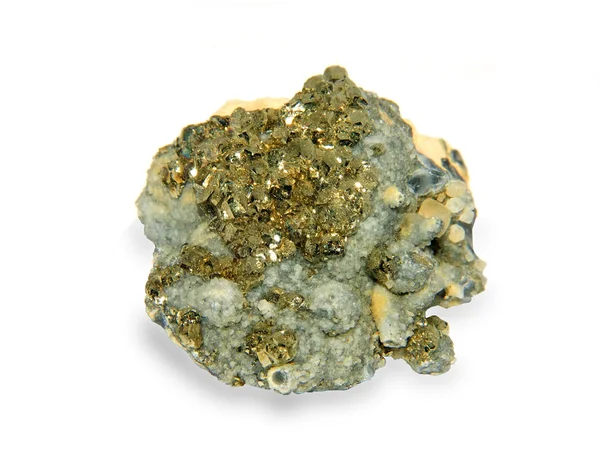 Crystals of a kaltsit and pirit — Stock Photo, Image