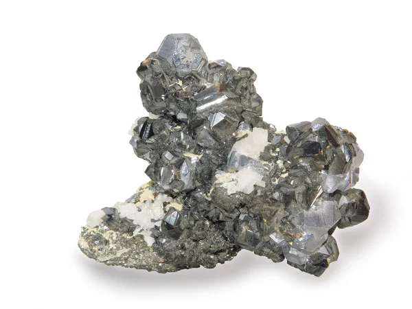 Kristalle aus Sfalerit und Quarz — Stockfoto
