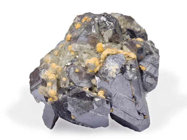 結晶方鉛鉱閃亜鉛鉱および水晶 — ストック写真