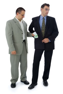 Businessman or politician taking bribe clipart