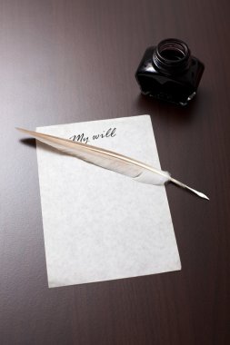 Old style my will letter clipart