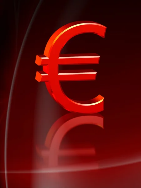 Euro rojo — Foto de Stock
