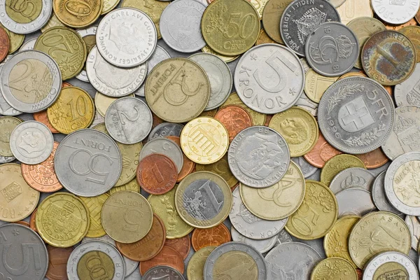 Различные монеты — стоковое фото