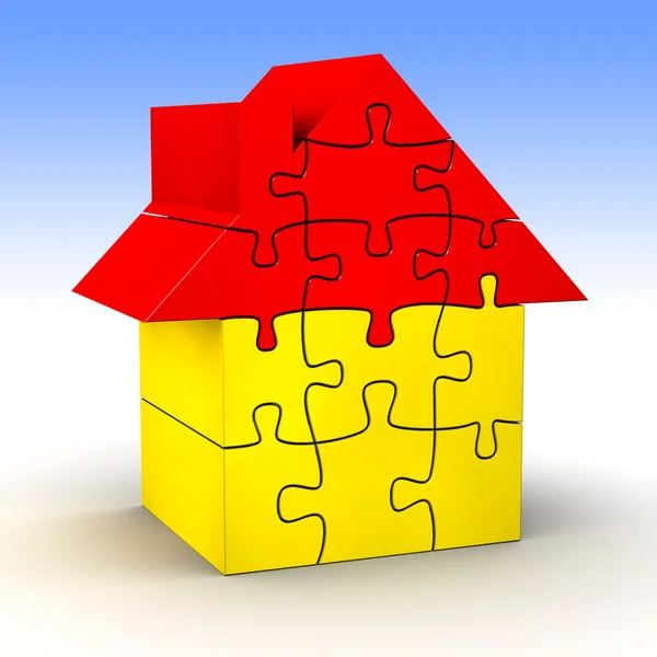 Puzzle dom — Zdjęcie stockowe