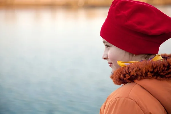 stock image Girl on lakeside