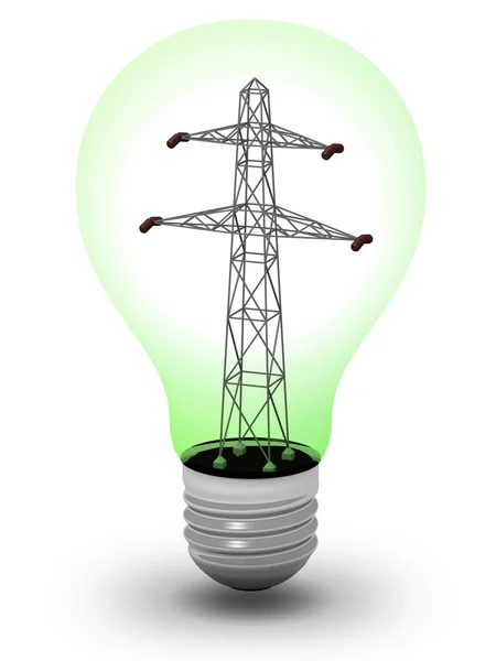 Green light bulb — Stock Photo, Image