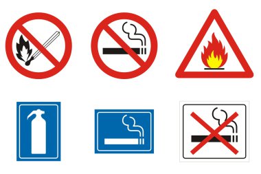 Fire signs and symbols clipart