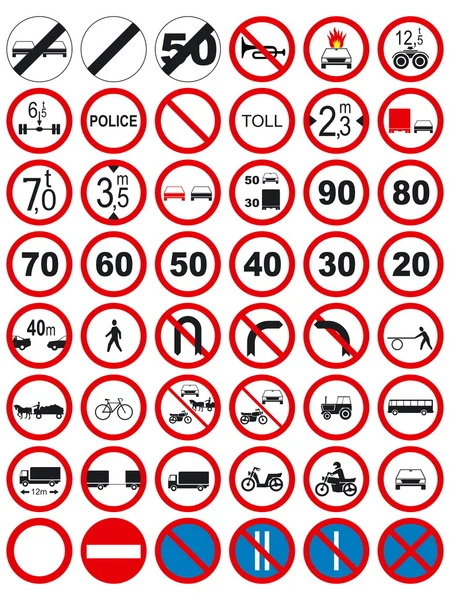 Señales de tráfico: Prohibir y restringir — Archivo Imágenes Vectoriales