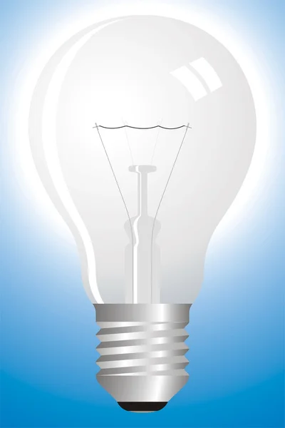 Clear bulb on blue — Stock Vector