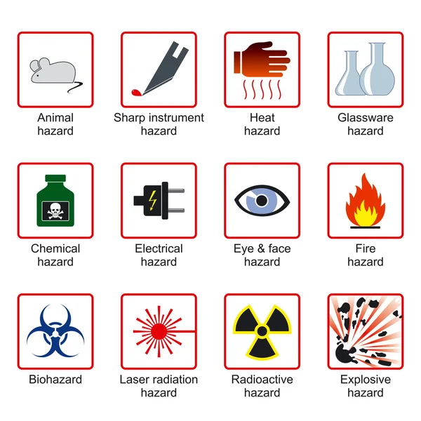 Laboratorium bezpieczeństwa symboli — Wektor stockowy