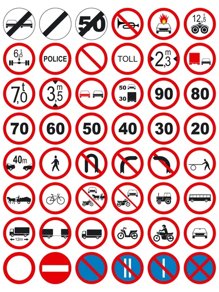 Traffic signs: Prohibit and restrict — Stock Vector