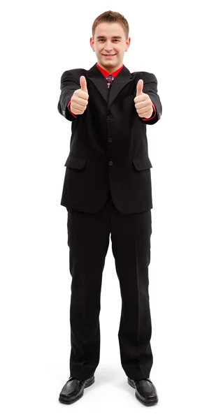 Happy man showing double thumbs up — Stock Photo, Image