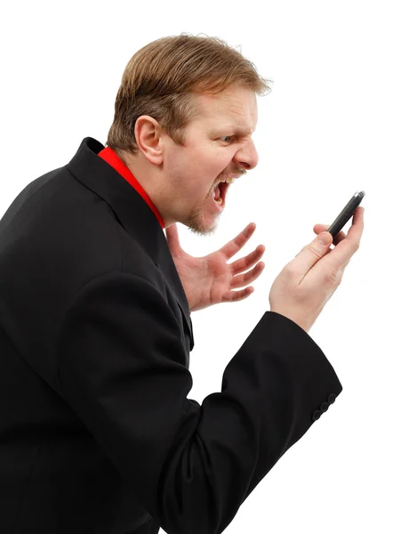 Yelling on phone — Stock Photo, Image