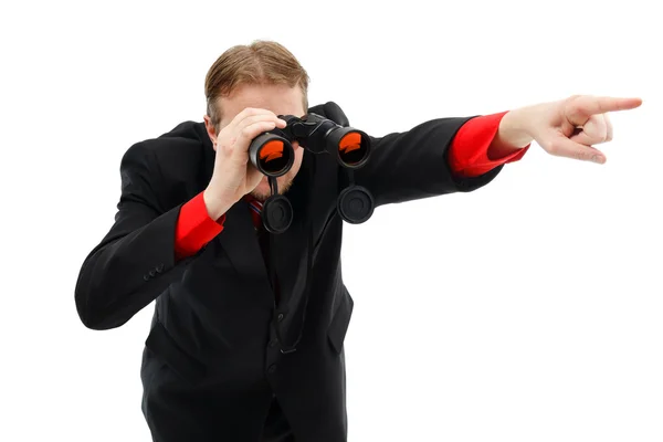 Showing direction with binoculars — Stock Photo, Image