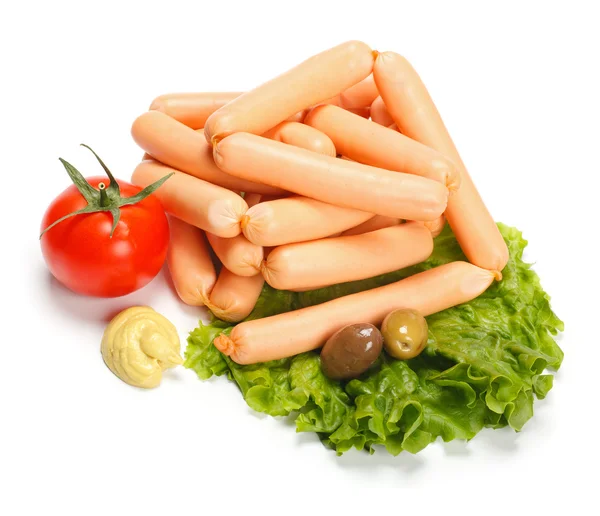Salsiccia Weenie con verdure — Foto Stock