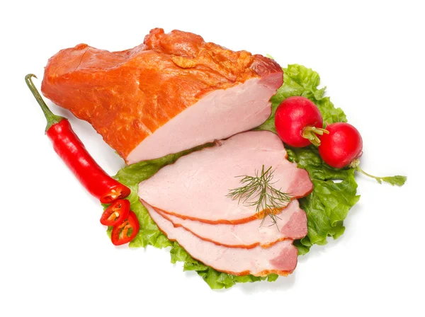 Boiled ham and vegetables — Stock Photo, Image