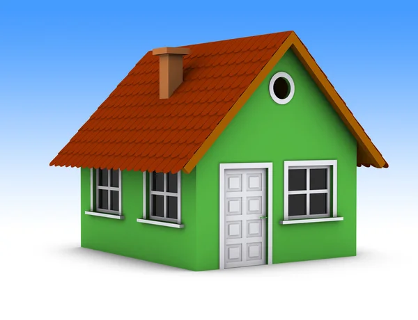 Простий зелений будинок — стокове фото