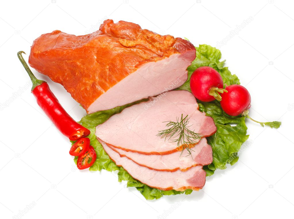 Boiled ham and vegetables