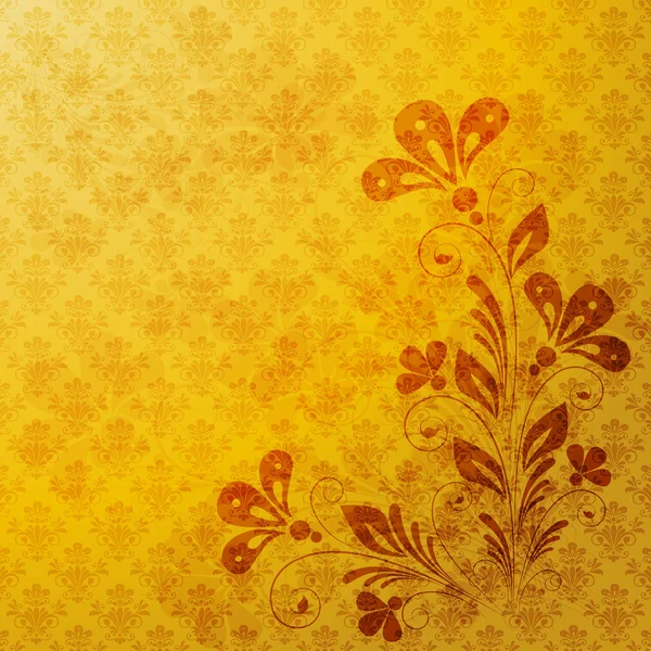 矢量复古花卉背景与装饰花的设计 — 图库矢量图片