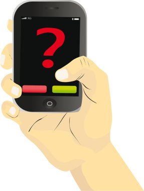 Phone in a hand clipart