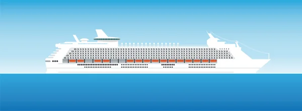 Le bateau dans la mer — Image vectorielle