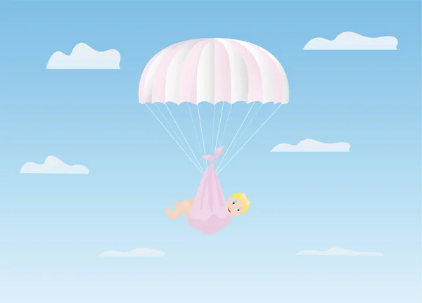 stock vector The girl on a parachute