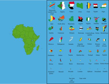 tüm bayraklar ile Afrika