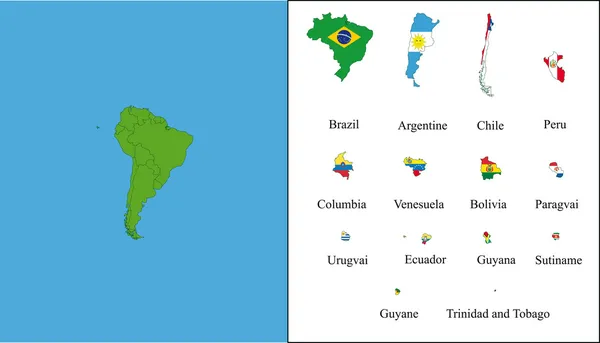 America del Sud — Vettoriale Stock