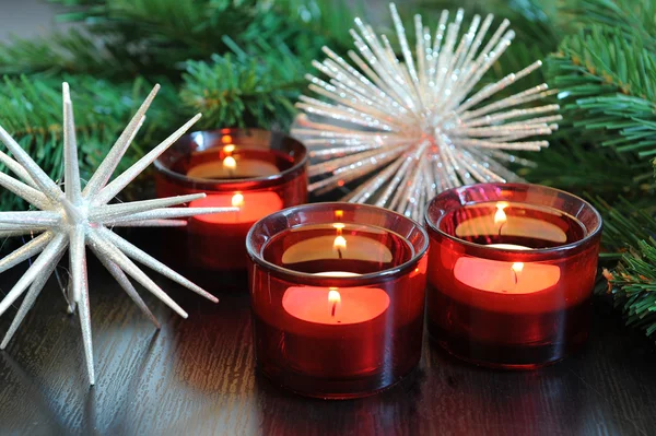 stock image Red christmas candles