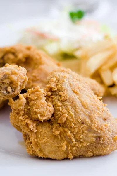Golden brown fried chicken