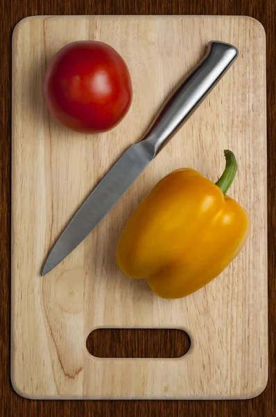 stock image Tomato, knife, pepper