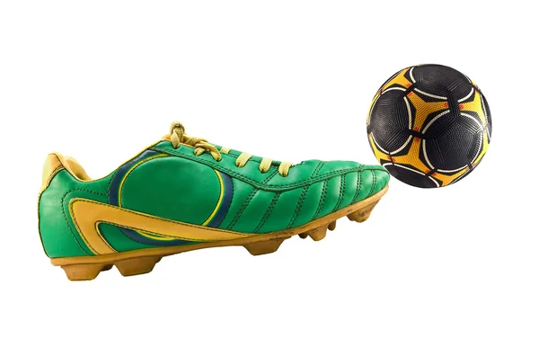 Cleats and ball — Stock Photo, Image
