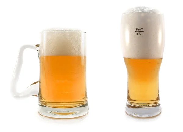 stock image Glass of beer is isolated on a white background