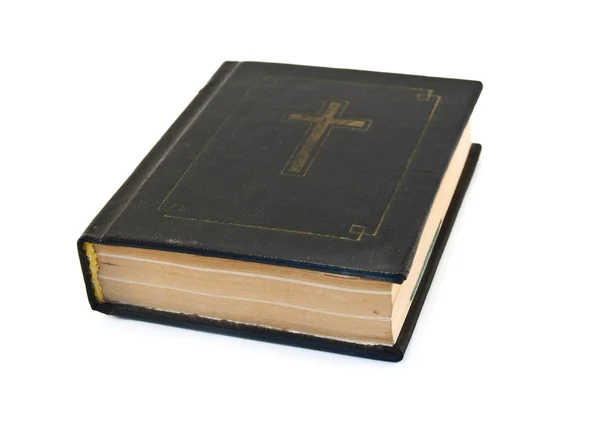 Die Bibel Ist Auf Weißem Hintergrund Isoliert Nahaufnahme — Stockfoto