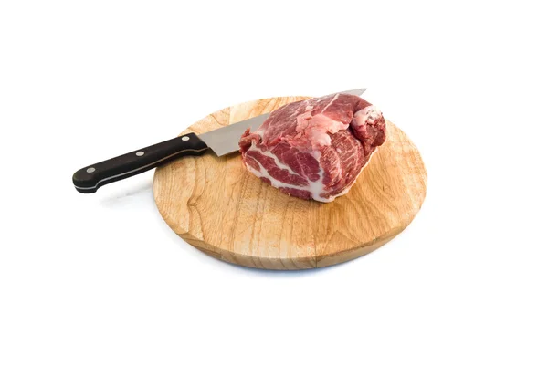 Кусок Сырого Мяса Изолирован Белом Фоне — стоковое фото