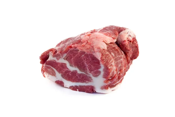 Pedaço Carne Crua Isolado Fundo Branco — Fotografia de Stock