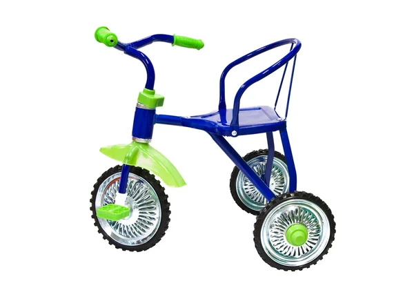 Синій триколісний велосипед — стокове фото