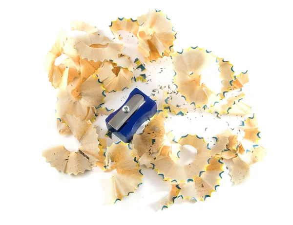 Pencil shavings and sharpen — Stock Photo, Image