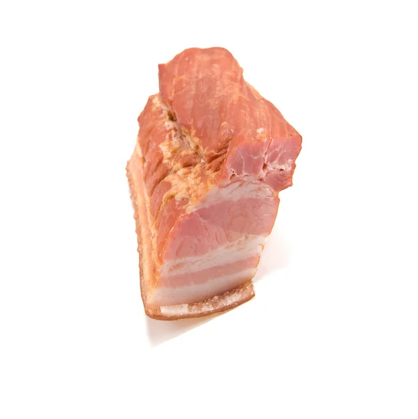 Peça Bacon Isolado Branco — Fotografia de Stock