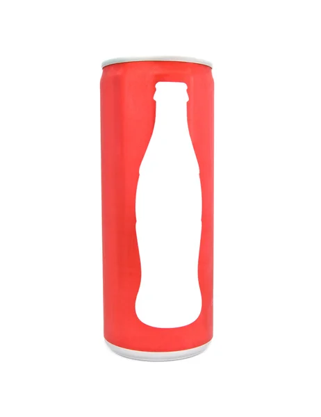 Rote Getränkedose Isoliert Über Weißem Hintergrund — Stockfoto