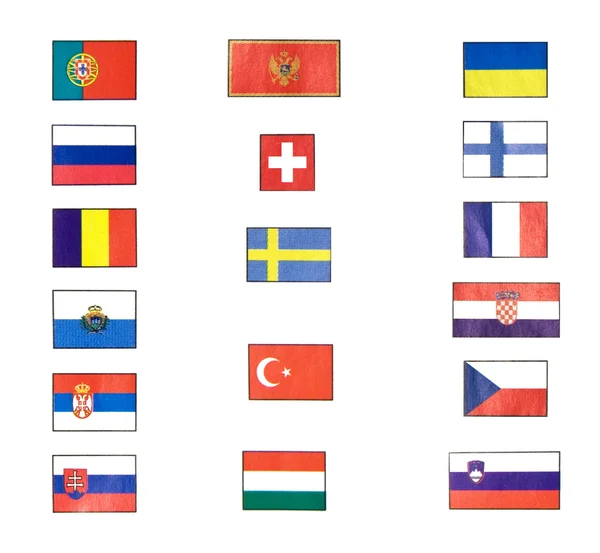 Flagi Europy — Zdjęcie stockowe