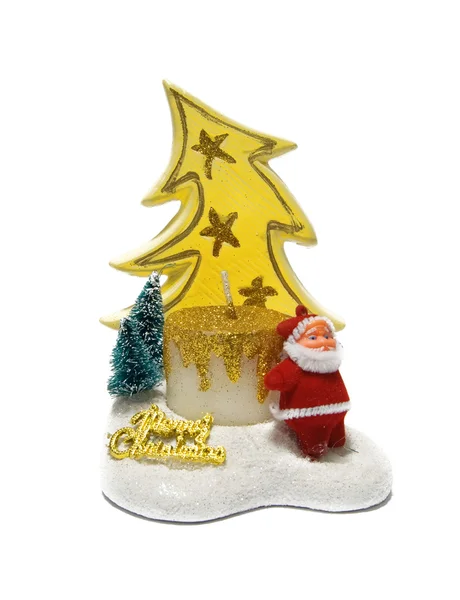 Christmas Candle Isolated White — Stock Photo, Image