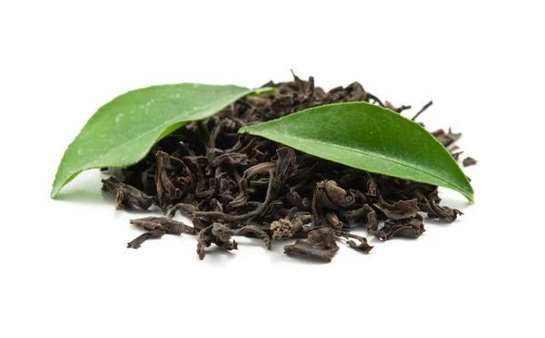 Black Tea Leaves Isolated White Background — Stock Photo, Image