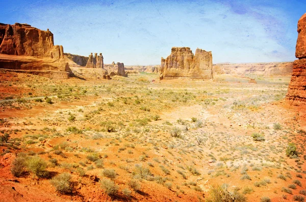 Fascinující pískovcové útvary v národním parku arches, utah, — Stock fotografie