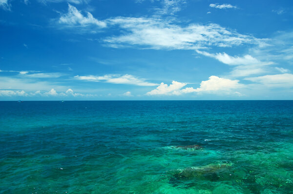 Tropical sea and blue sky.