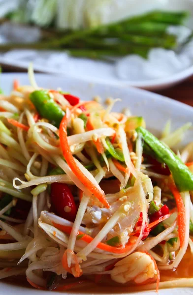 Salada de mamão tailandesa — Fotografia de Stock